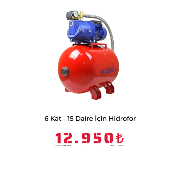 6 Kat 15 Daire İçin Hidrofor